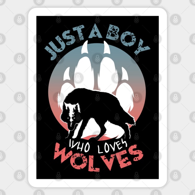 Just a boy who loves wolves Sticker by TMBTM